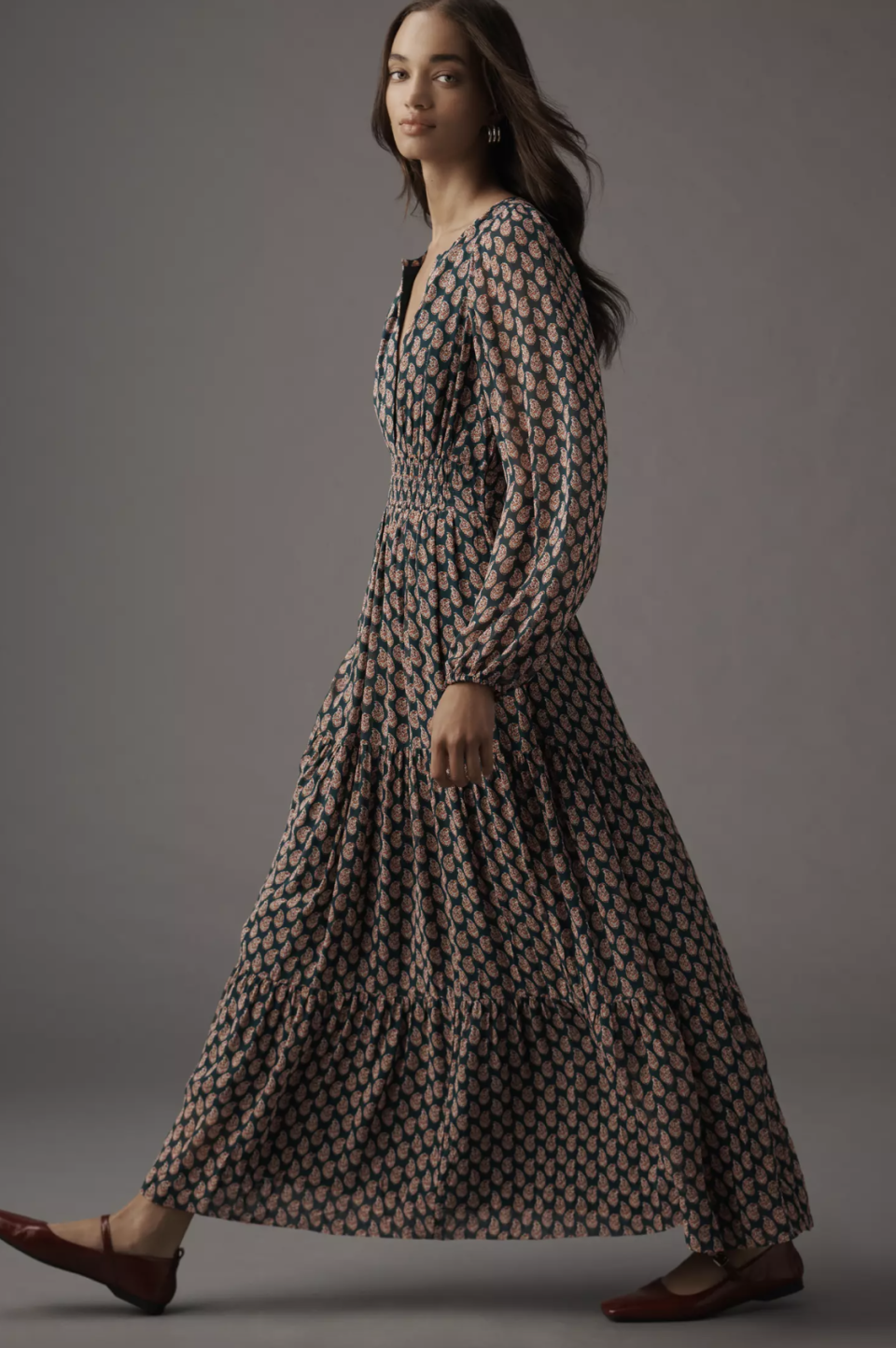 The Somerset Maxi Dress: Long-Sleeve Chiffon Edition (Photo via Anthropologie)