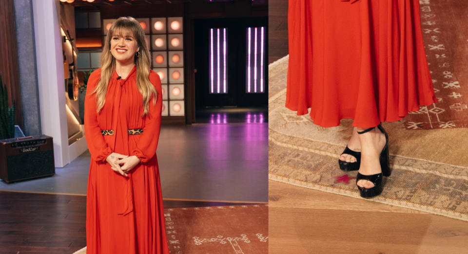 Kelly Clarkson's shoe style on "The Kelly Clarkson Show."