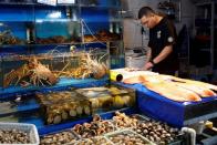Seafood market in Beijing