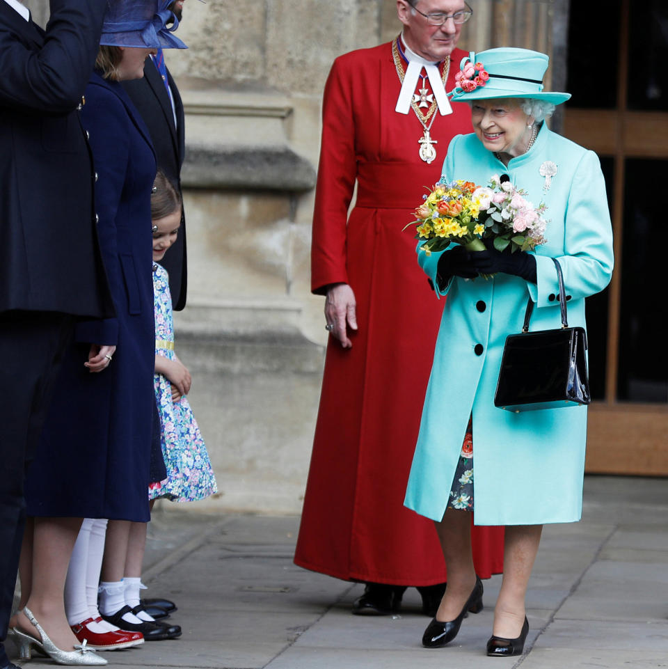 Queen Elizabeth II leaves Easter service