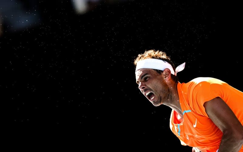 Spanish tennis player Rafael Nadal in action against UK's Jack Draper during their Men's Singles 1st Round match during the 2023 Australian Open tennis tournament at Melbourne Park. Rafael Nadal will join Team Europe at this year's Laver Cup in Berlin, organizers said on Monday. Frank Molter/dpa