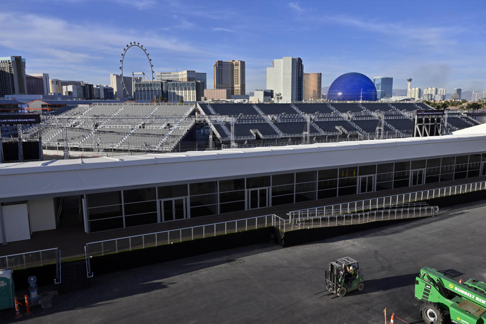 Grandstands for the upcoming Las Vegas Grand Prix. 