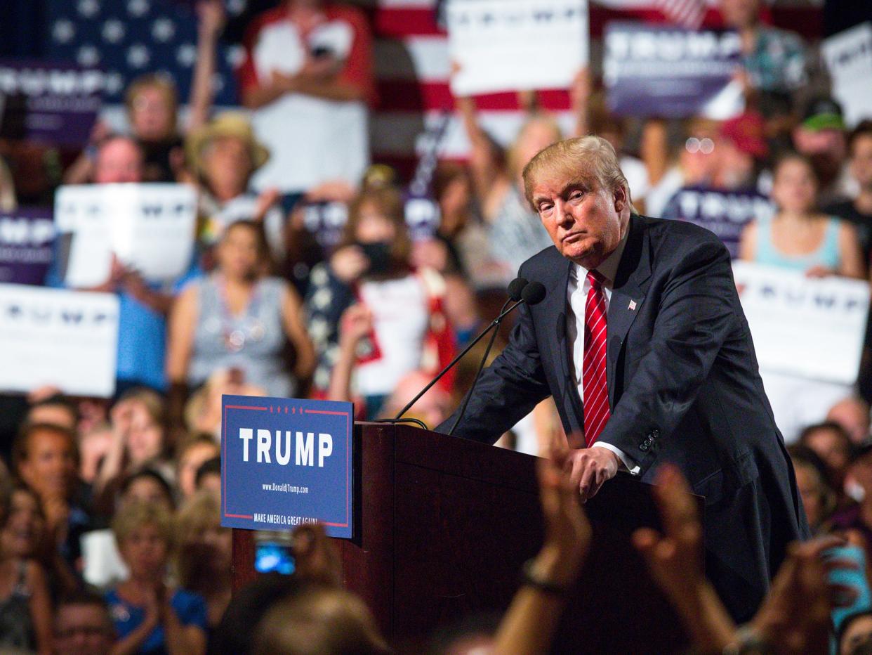 At least two people have been hospitalized with Covid-19 after attending the president's rally last month, though officials said it remained unclear where they contracted the novel virus. (Charlie Leight / Getty Images)