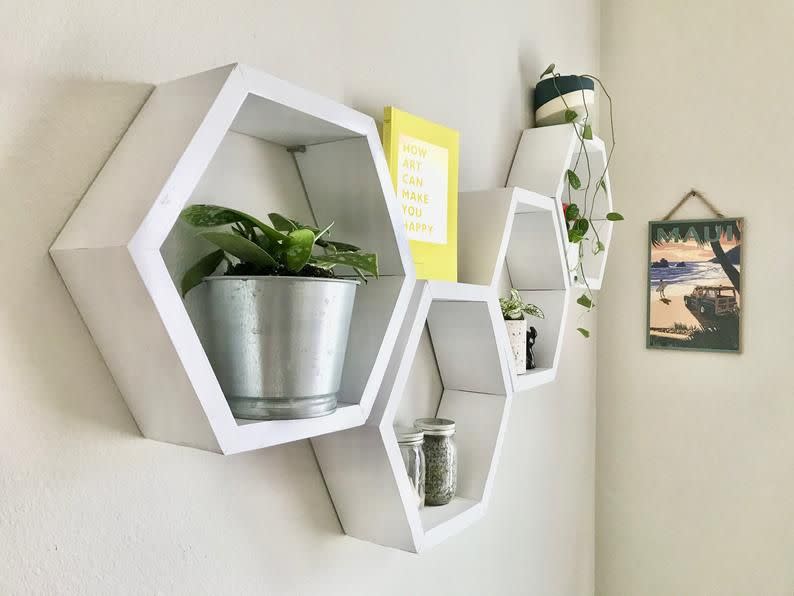 Hexagon Wall Hanging Shelves