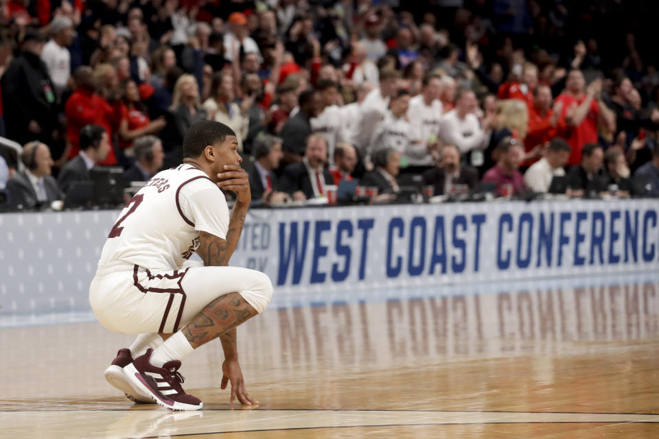 Mississippi State guard Lamar Peters watches during the second half of the team's game against Liberty in the first round of the NCAA men's college basketball tournament Friday, March 22, 2019, in San Jose, Calif. (AP Photo/Jeff Chiu)