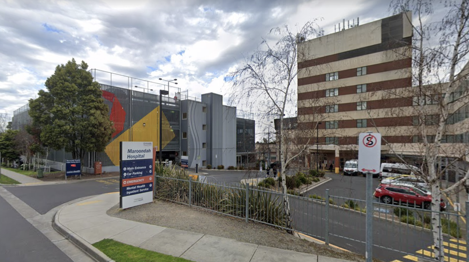 Pictured is Maroondah Hospital in Melbourne's eastern suburbs.