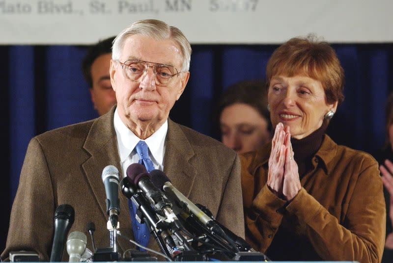 FILE PHOTO: Senate Candidate Walter Mondale concedes election to Norm Coleman in St Paul