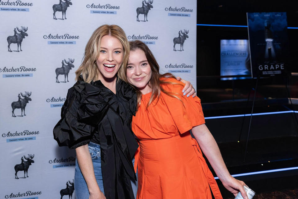 Elizabeth Banks and Wet Hot American Summer cast member Marguerite Moreau attend exclusive screening at Regal Cinemas Hollywood.