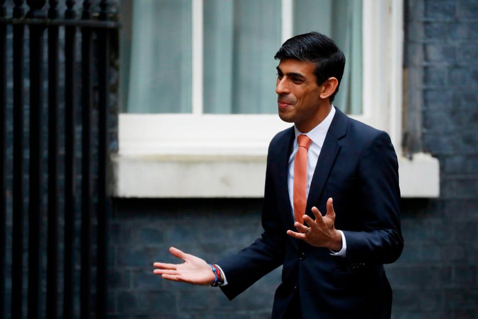 Britain's Chief Secretary to the Treasury Rishi Sunak arrives at 10 Downing Street (AFP via Getty Images)