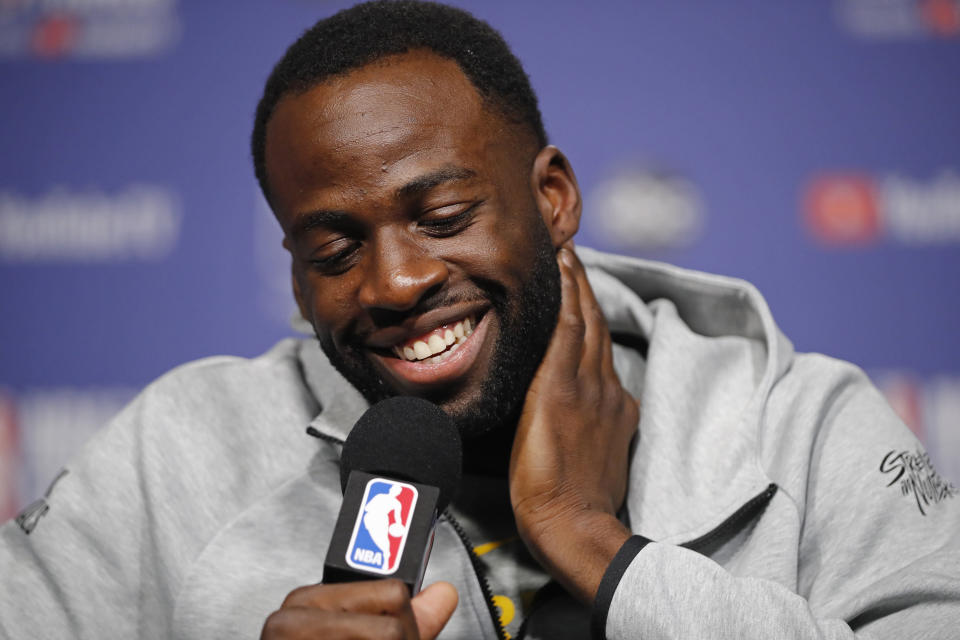 Draymond Green held court at an NBA Finals media session and provided insight into the alpha mindset that's helped him achieve his goals. (Getty)