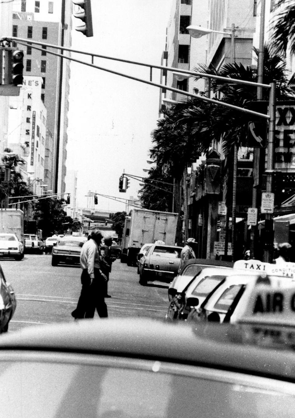 Downtown Miami street scene.