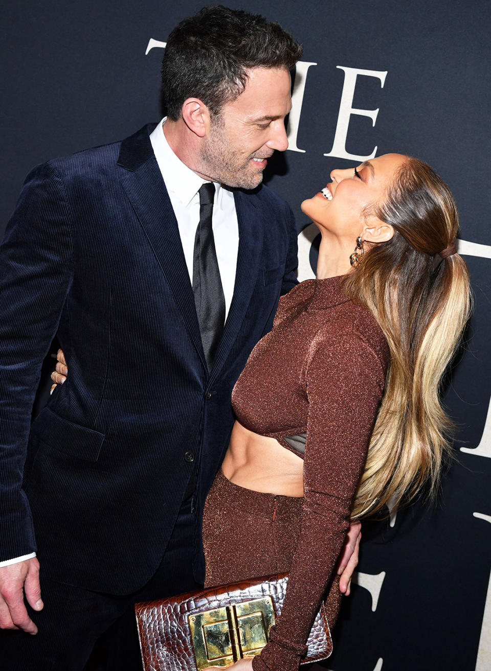 <p>Ben Affleck and Jennifer Lopez share a sweet moment on the red carpet at the New York premiere of <em>The Last Duel</em> on Oct. 9.</p>