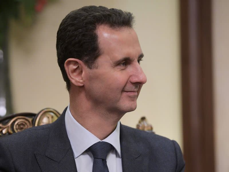 Syrian President Assad meets his Russian counterpart Putin in Damascus