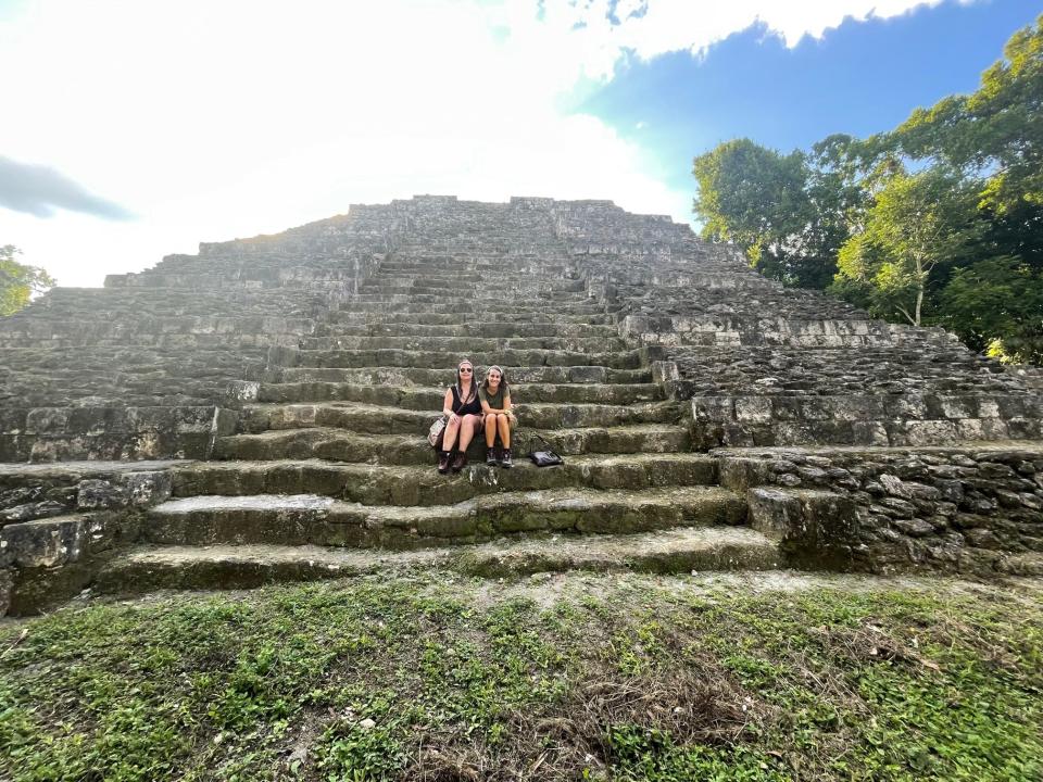 Yaxha pyramids isabella rolz with friend