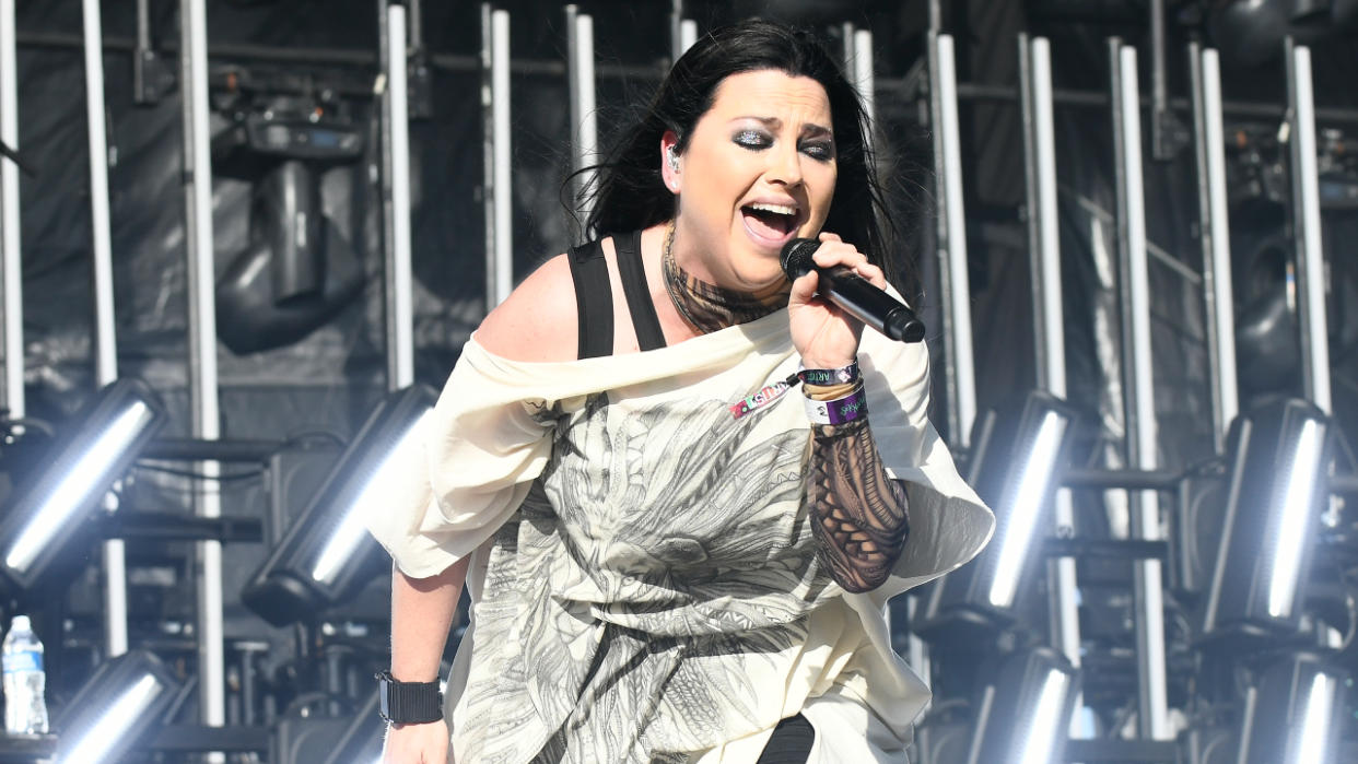  Evanescence singer Amy Lee onstage in 2023. 