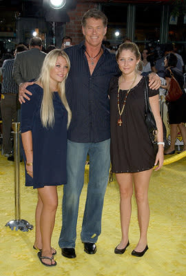 David Hasselhoff and daughters at the Los Angeles premiere of 20th Century Fox's The Simpsons Movie