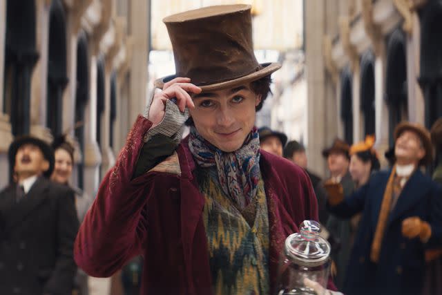 <p>Warner Bros. Pictures</p> Timothée Chalamet as Willy Wonka in 'Wonka'