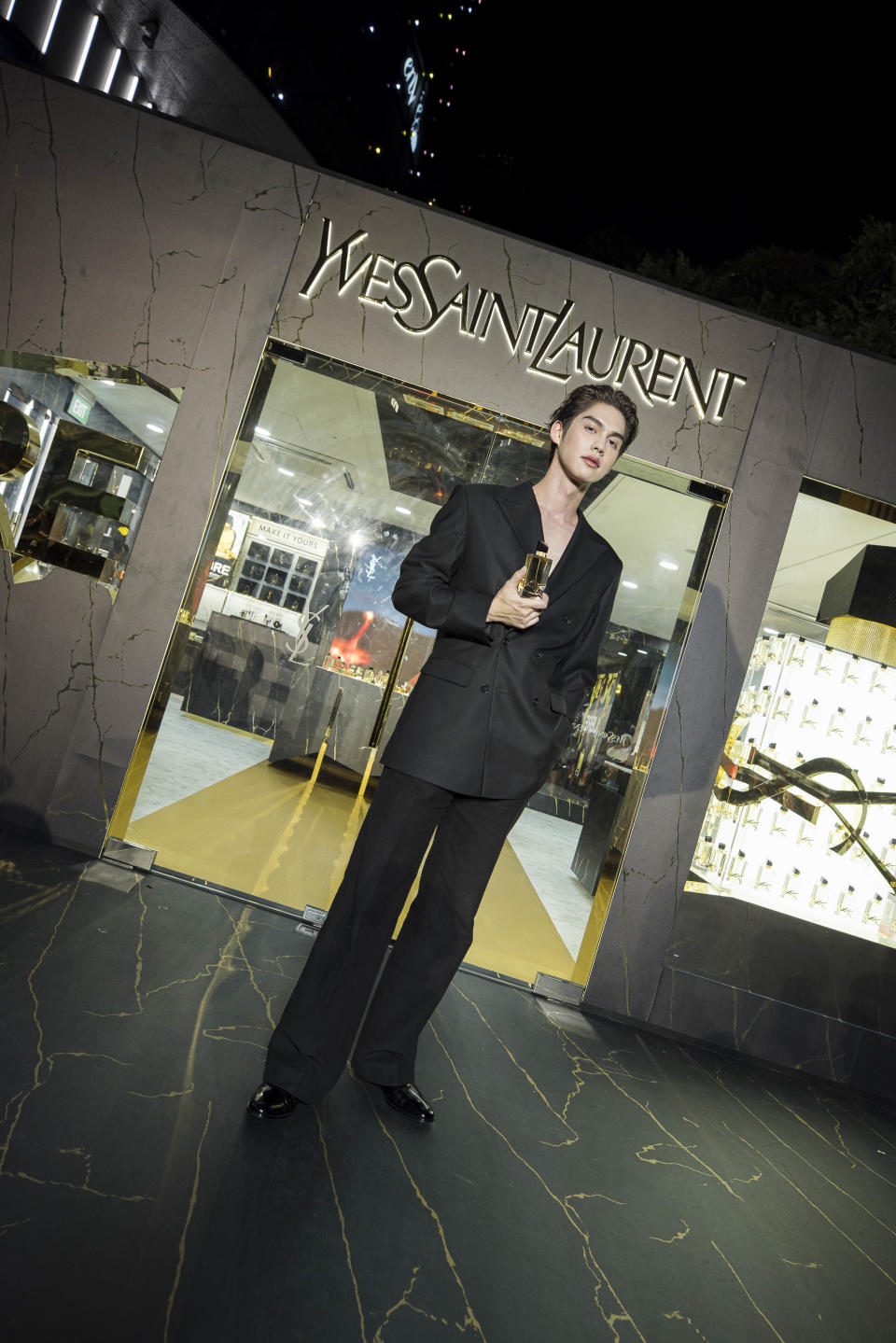 Thai sensation Bright Vachirawit at YSL Libre's pop-up at Ion Orchard. (PHOTO: YSL)