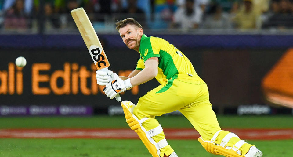 David Warner was the player of the tournament at the 2021 World Cup. Pic: Getty