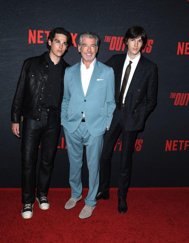 Pierce Brosnan Attends 'The Out-Laws' Premiere with His Two Sons