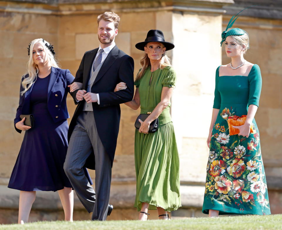 Lady Eliza, Louis, and mother Victoria Aitken alongside Kitty Spencer attend Prince Harry and Meghan Markles wedding