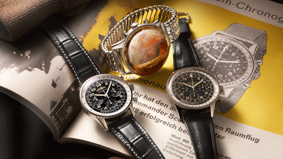Breitling Navitimer Cosmonaute Limited Edition; The First Swiss Wristwatch in Space; A Historical Cosmonaute from 1962 - Credit: Breitling