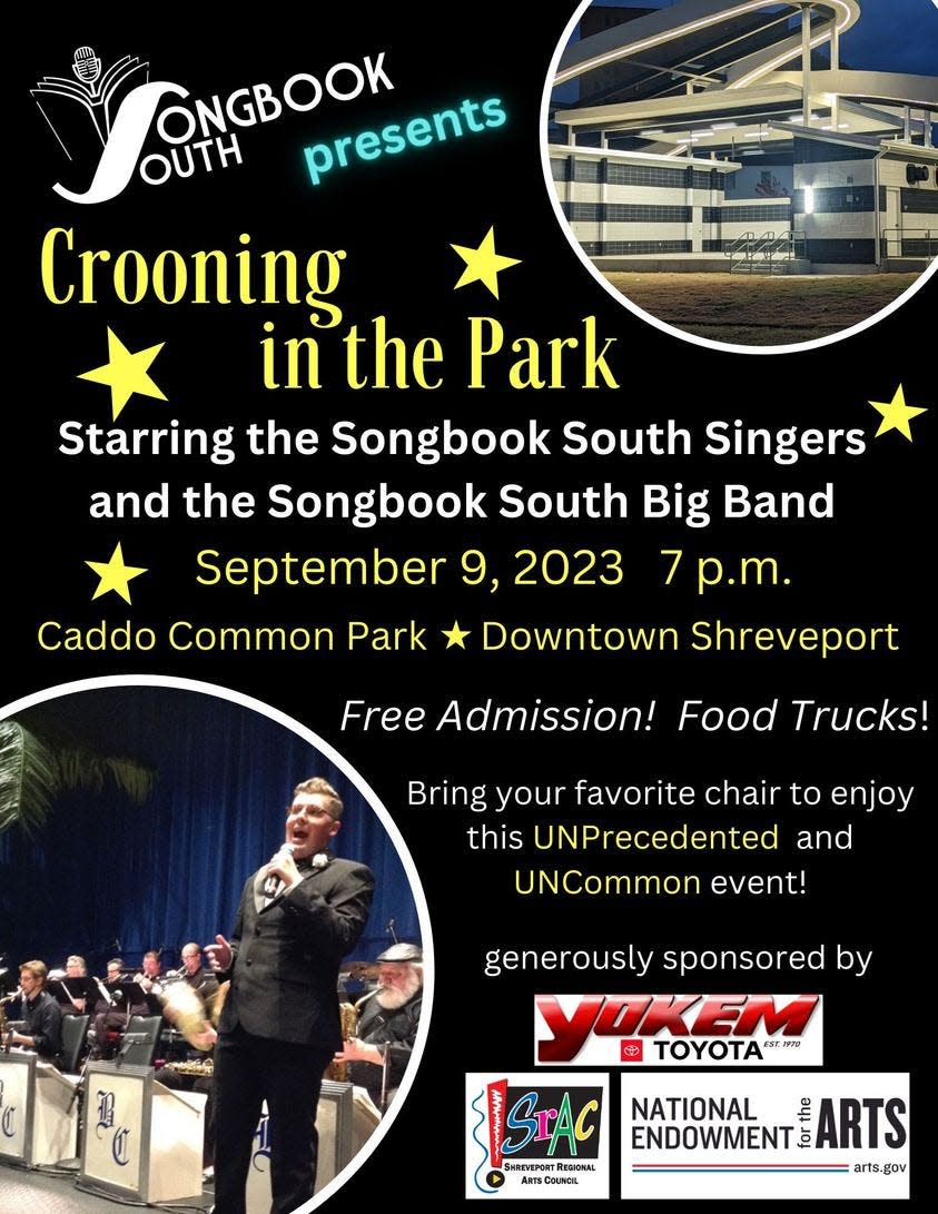 Crooning in the Park will feature the Songbook South Singers and Big Band.