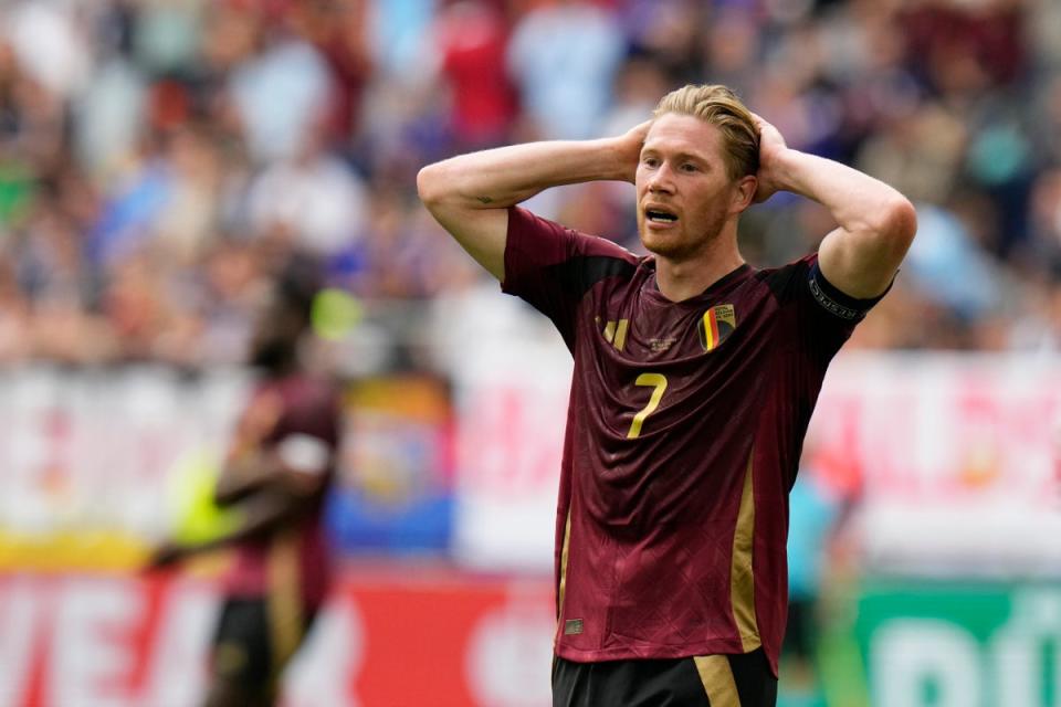 Kevin De Bruyne was not pleased with the questions after Belgium’s defeat (AP)