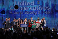 United Conservative Party (UCP) leader Jason Kenney reacts at his provincial election night headquarters in Calgary, Alberta, Canada April 16, 2019. REUTERS/Chris Wattie