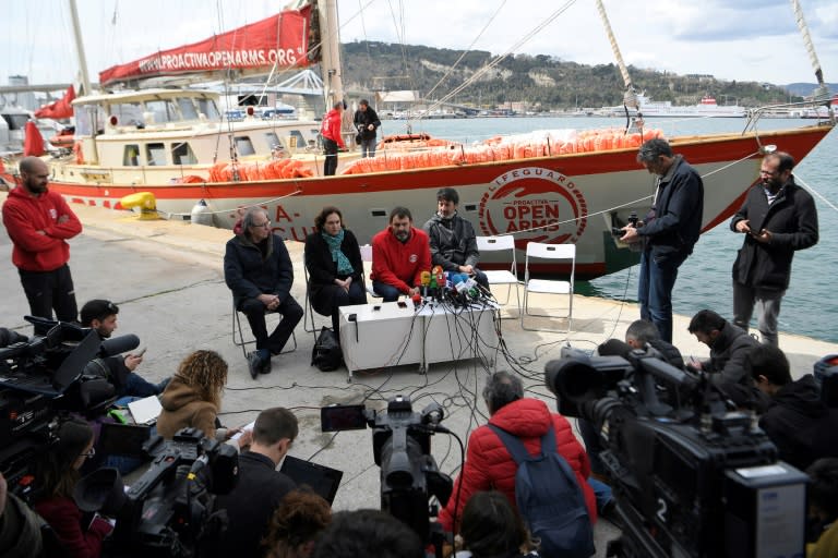 Spanish NGO Proactiva Open Arms spoke to the media in Spain after its rescue boat was impounded in Italy