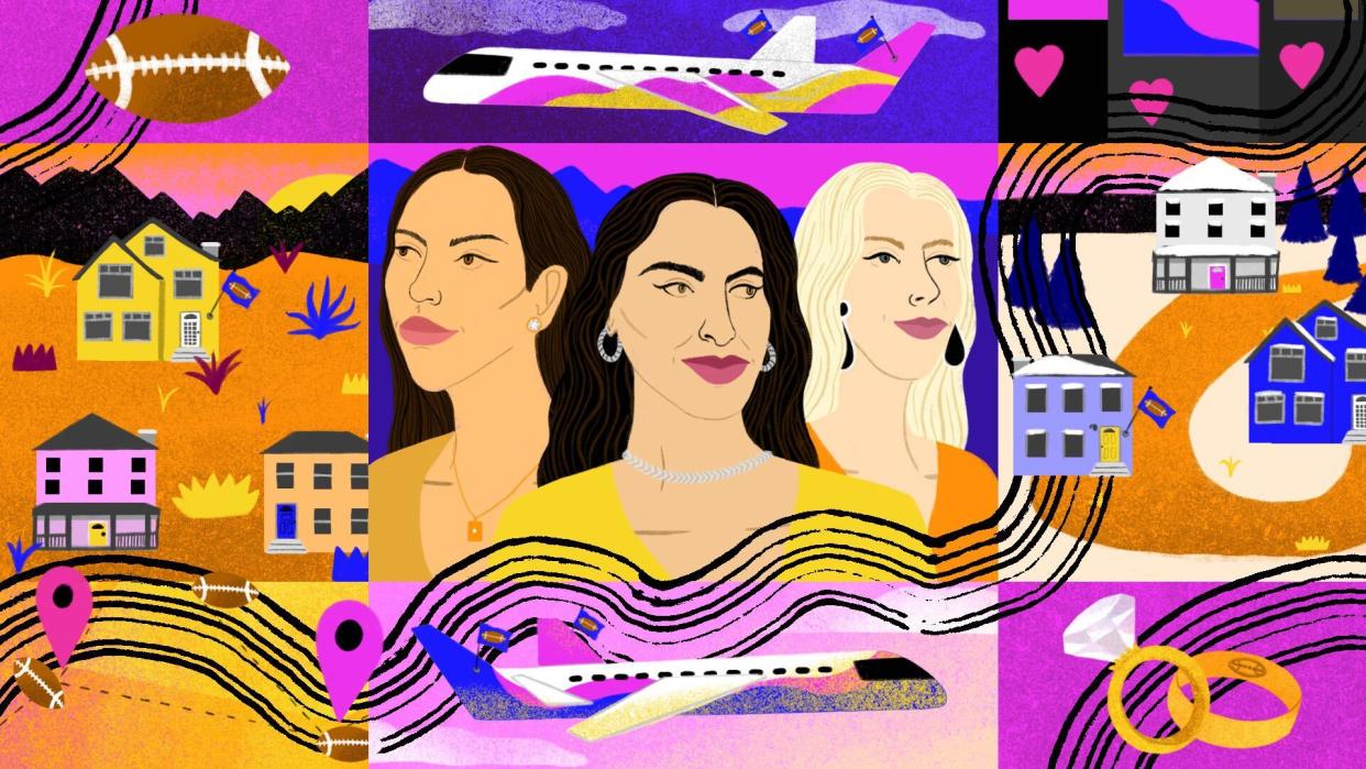 NFL WAGs open up about loneliness, anxiety, community and football. (Illustration by Danie Drankwalter)