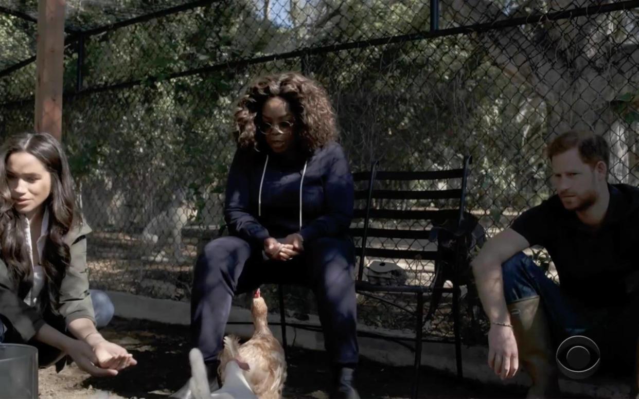 The Sussexes show Oprah Winfrey their chicken coop - CBS