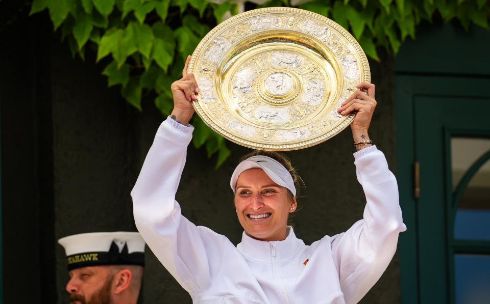 Unseeded Marketa Vondrousova stuns Ons Jabeur to win Wimbledon women&#39;s title