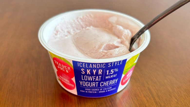 Trader Joe's skyr cherry yogurt
