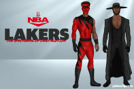 Anthony Davis as Kane and LeBron James as The Undertaker