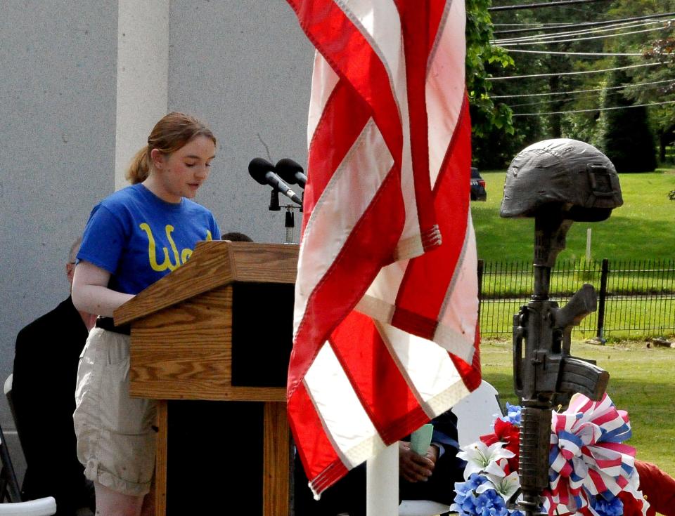 Wooster High School student Leslie Drager presented LIncoln's Gettysburg Address.
