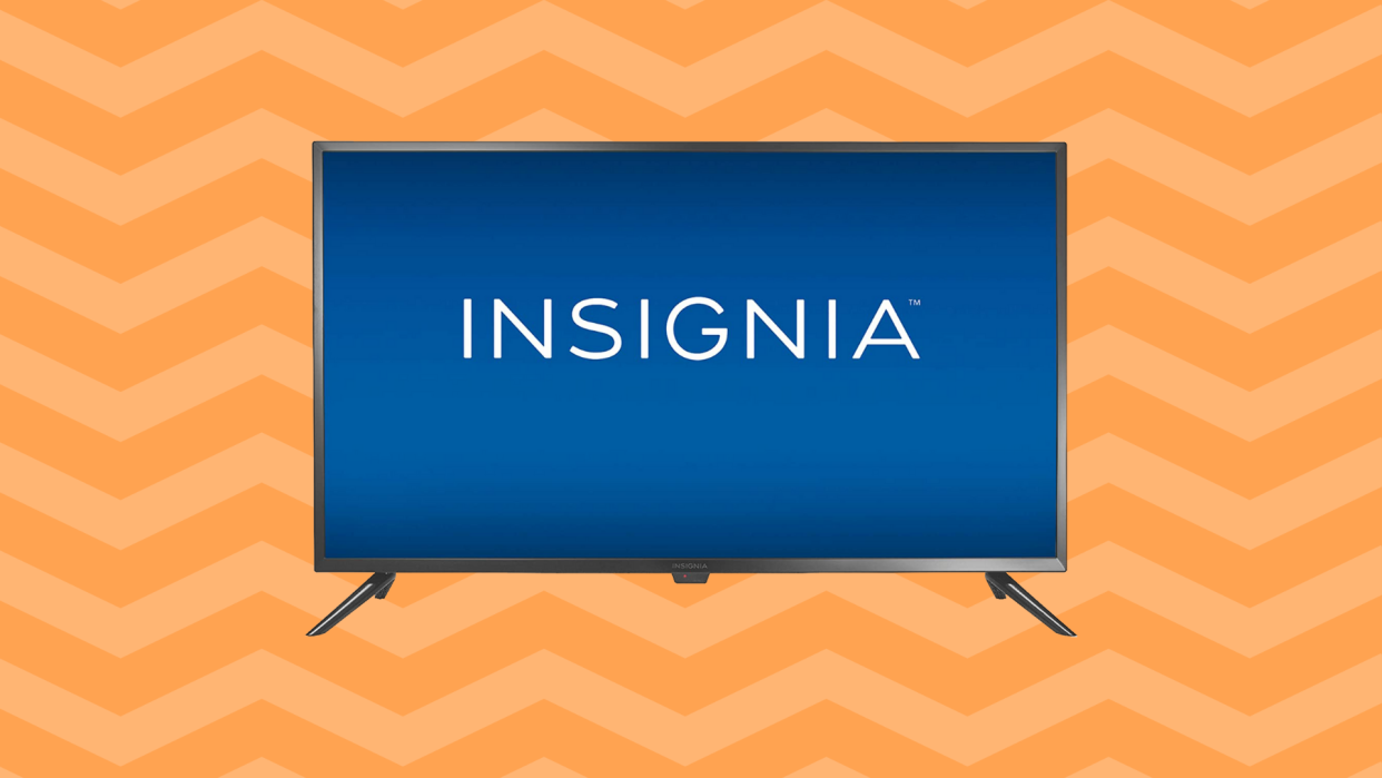 39-inch tv on an orange background