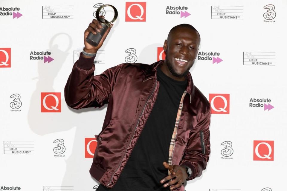 Stormzy with his Best Solo Artist award at the Q Awards earlier this year. (Tim P. Whitby/Getty Images)