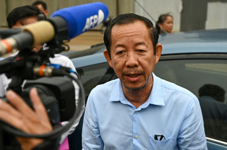 Rong Chhun arriving at the Phnom Penh municipal court on September 20, 2024 (TANG CHHIN SOTHY)