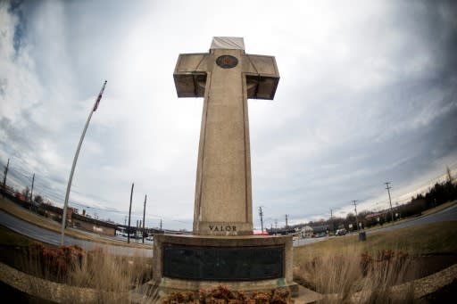 The Bladensburg Cross, a war monument in the form of a giant cross standing on public land just six miles from the Supreme Court, which will debate the question of whether it violates the Constitution's separation of church and state