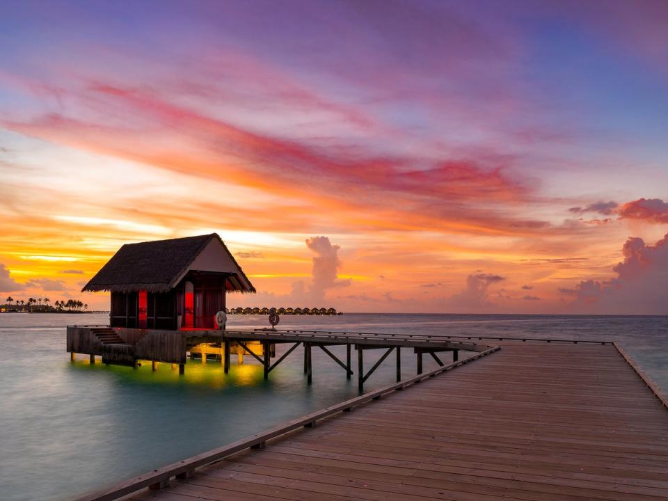 Maldivian sunsets can be enjoyed from the main bar (Oblu Xperience Ailafushi)
