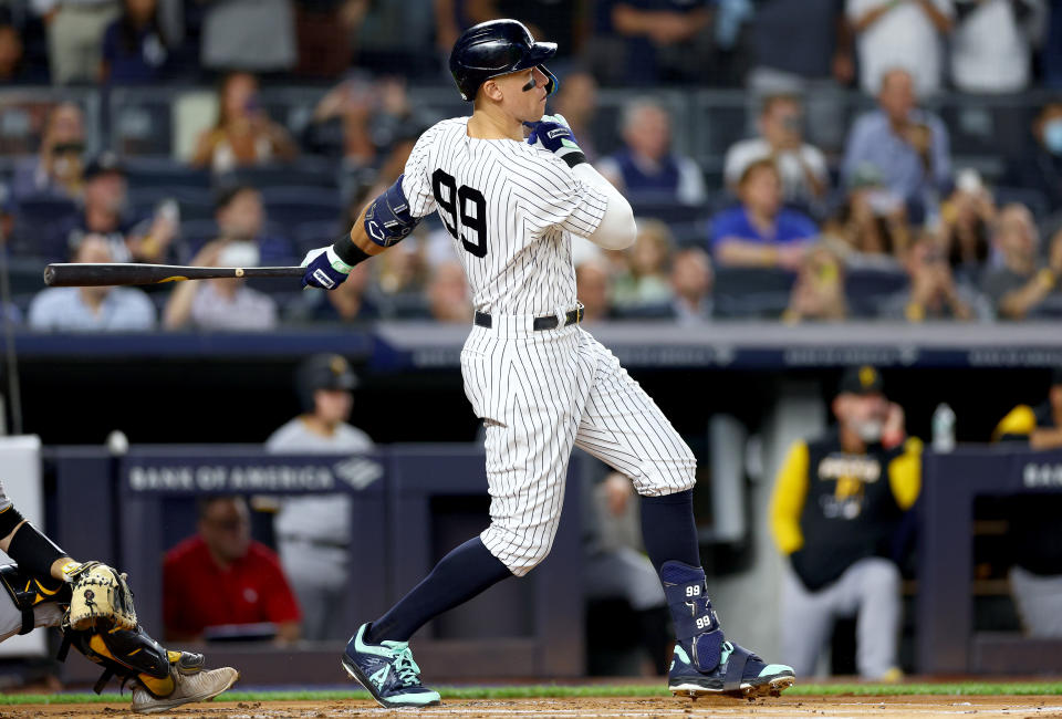 紐約洋基Aaron Judge本季已突破60轟大關。(Photo by Elsa/Getty Images)