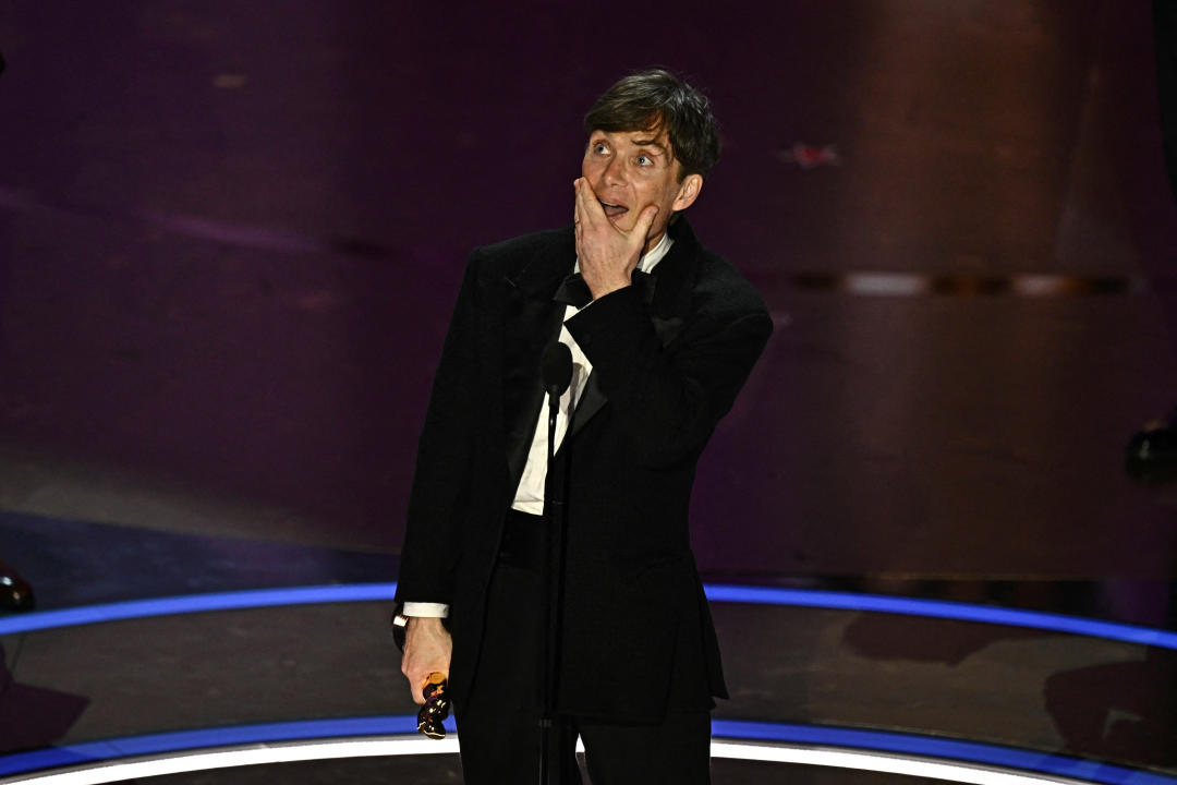 Irish actor Cillian Murphy accepts the award for Best Actor in a Leading Role for 