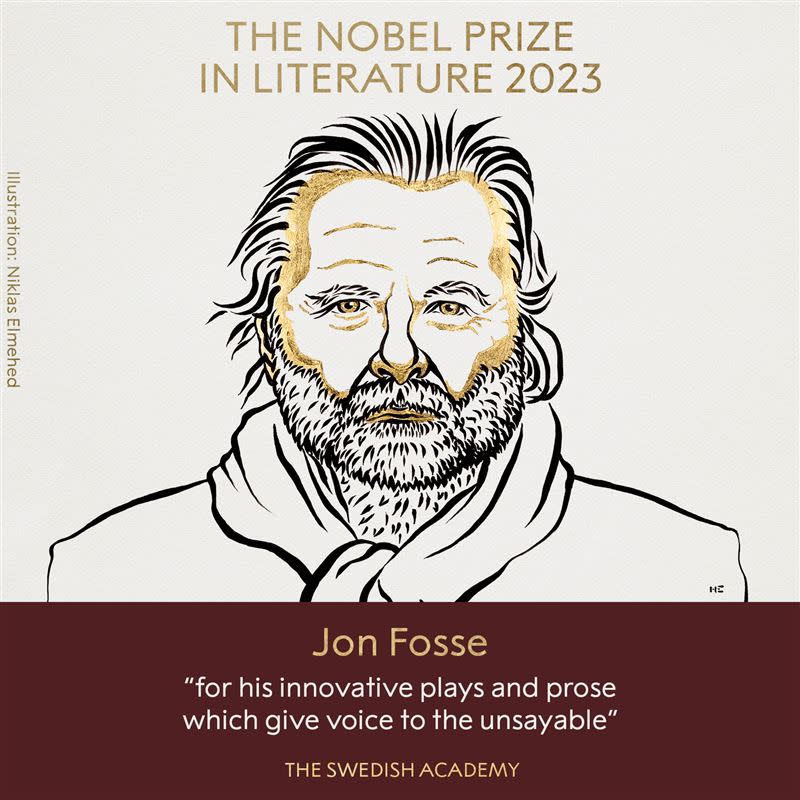 今年諾貝爾文學獎由挪威作家喬恩·弗斯（Jon Fosse）獲獎。（圖／翻攝自The Nobel Prize X）