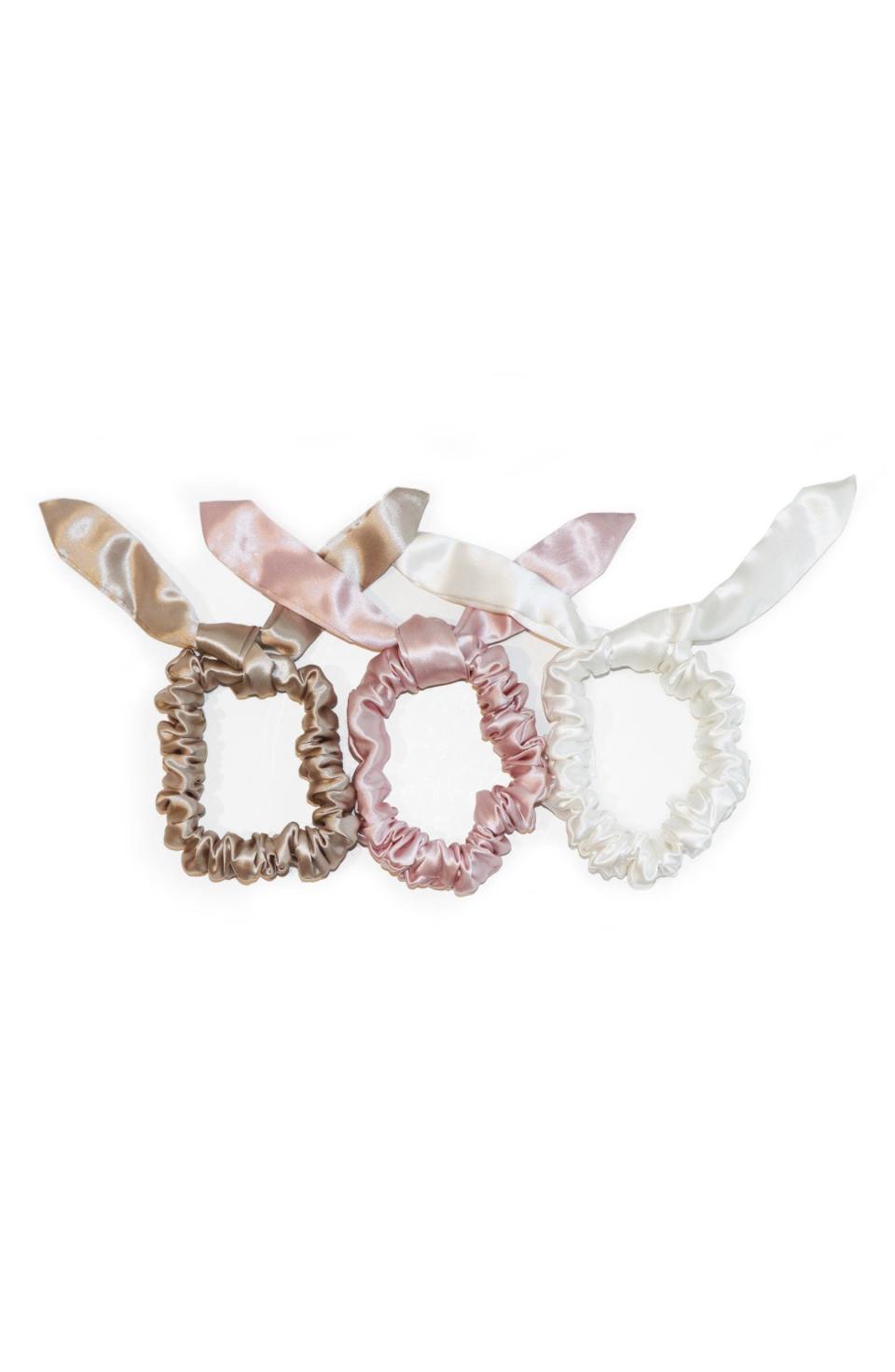 Pure Silk 3-Pack Bunny Hair Ties