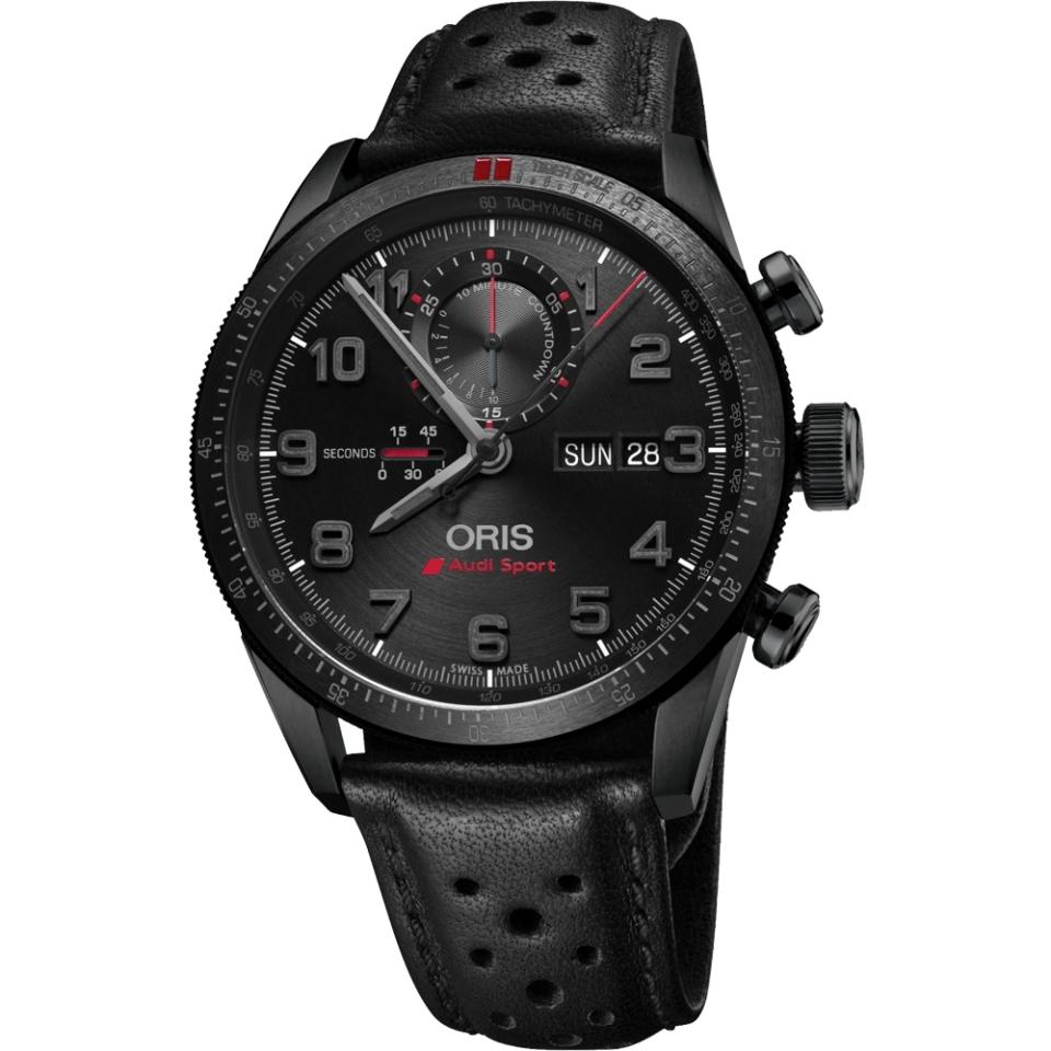 Oris Audi Sport Limited Edition II－鈦限量賽車聯名計時腕錶-黑/44mm。