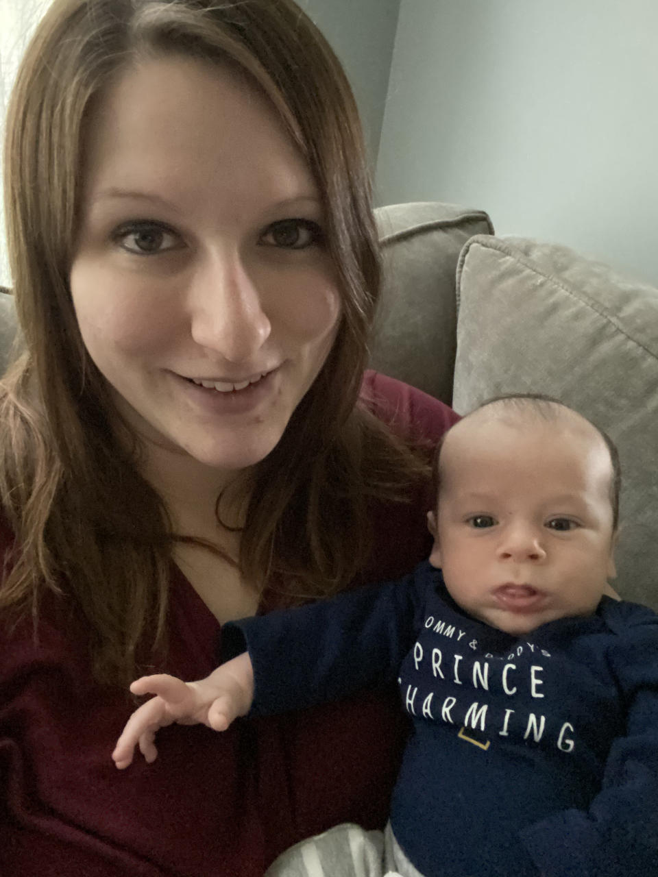 Sarah Piett is a nurse at a local hospital. One of the things that fuels her anxiety is worrying that when she returns to work she could contract COVID-19 and spread it to her infant son.  (Courtesy of the Piett family)