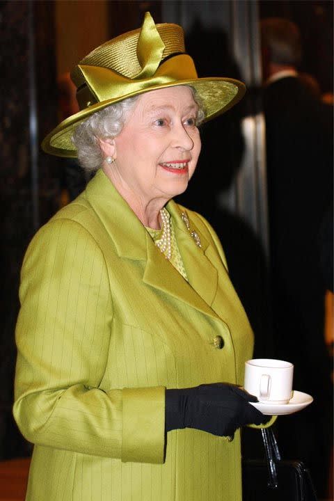 <p>Since tea is huge part of the British culture, you should drink it as the Queen does. Hold the tea cup, not the cup and saucer, when at the table, and never, ever <a rel="nofollow noopener" href="http://mentalfloss.com/article/21380/what-do-when-you-meet-queen" target="_blank" data-ylk="slk:slurp as you drink;elm:context_link;itc:0;sec:content-canvas" class="link ">slurp as you drink</a>.</p>