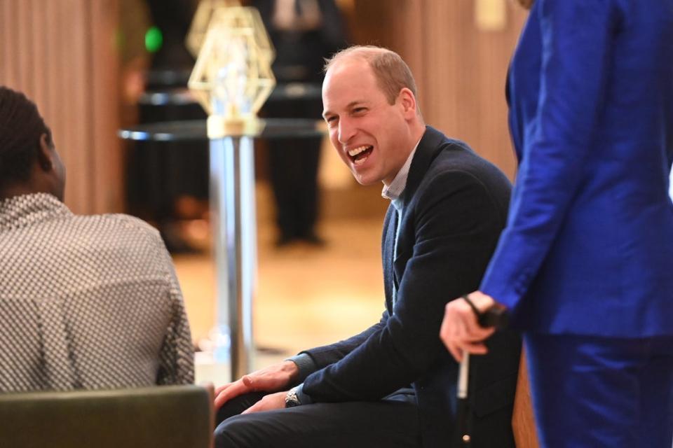 The Duke of Cambridge shares a joke during his visit to Bafta’s HQ (Paul Grover/Daily Telegraph/PA) (PA Wire)