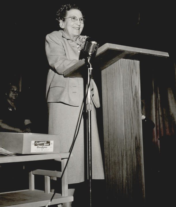 Angie Debo, 1958. Image courtesy Oklahoma Historical Society.